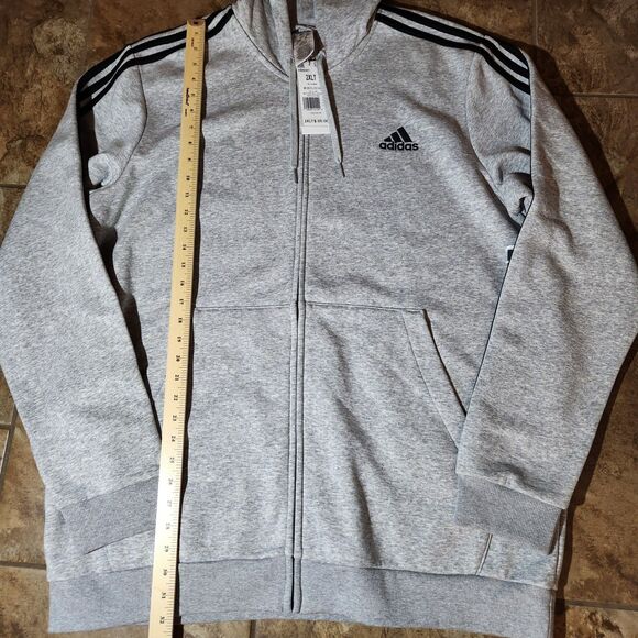 Adidas Full Zip Hoodie Men’s 2XLT – Gray, Tall Fit, NWT - Picture 4 of 6